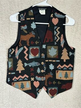 Vtg My Michelle Women’s Vest Size Small. Embroidered Granny Core Cottage Core